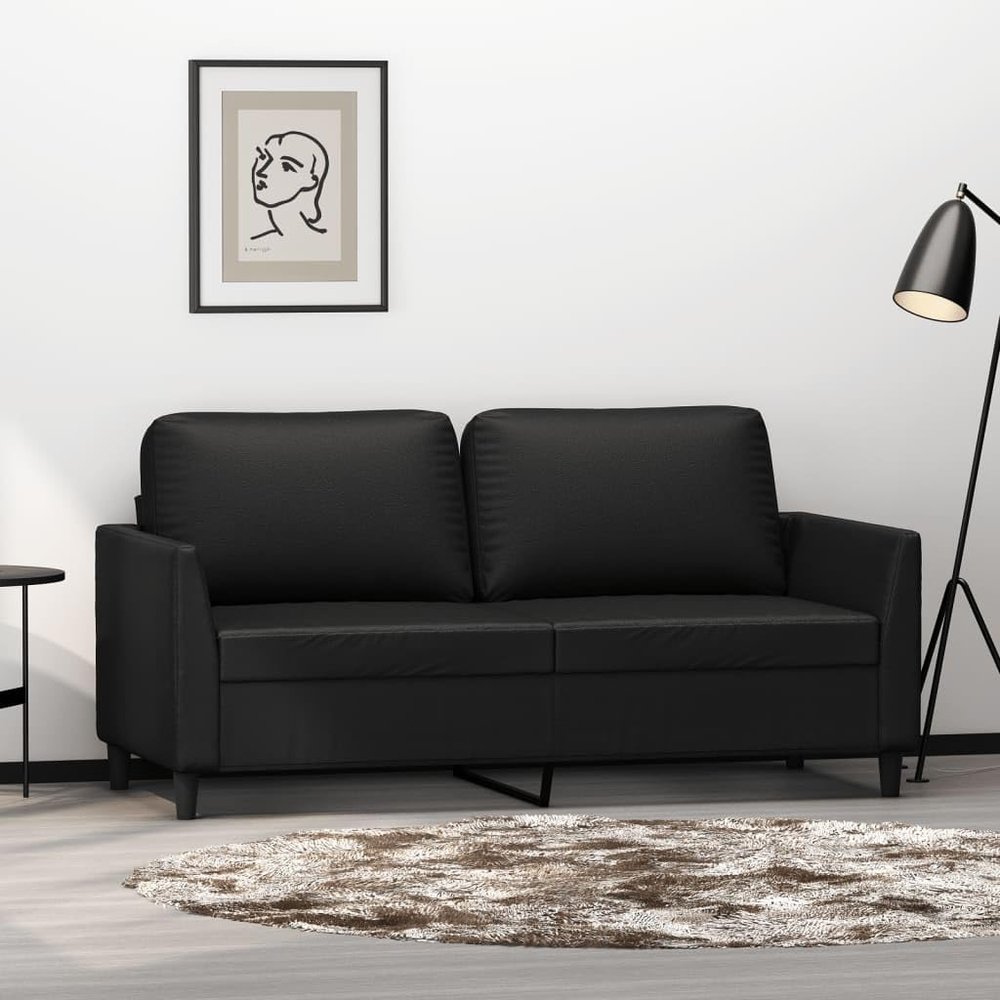YELWHI 2-Seater Sofa Black 55.1" Faux Leather,Captivating 2Seater Sofa: Comfort and Style for Your Home Sofas & Couches for Living Room