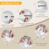 Jowels No Hooks Needed Linen Shower Curtain and Liner Set,White Hotel Luxury Decor Shower Curtains for Bathroom with See Through Top Window,Water Resistant Fabric,72Wx84L,White view 3