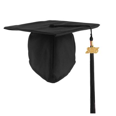 UIALECG Unisex Adult Matte Graduation Cap with 2025 Tassel for High School and College,Black Graduation Cap 2025