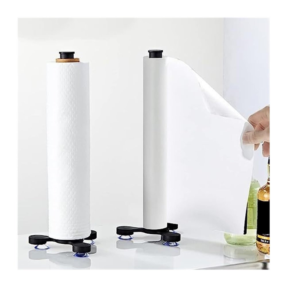CFGH6FDF Kitchen Paper Roll Holder Simple Vertical Paper Towel Holder, Suction Cup Creative Paper Roll Holder, Removable Kitchen Plastic Wrap Holder Kitchen Roll Holder, ZCL2024