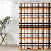 Abstract Shower Curtain for Bathroom 72" x 84" Orange Black Gray Buffalo Plaid Stripes Shower Curtain with Hooks Polyester Waterproof Home Bathtub Decor view 1