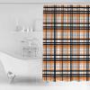 Abstract Shower Curtain for Bathroom 72" x 84" Orange Black Gray Buffalo Plaid Stripes Shower Curtain with Hooks Polyester Waterproof Home Bathtub Decor view 2