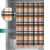 Abstract Shower Curtain for Bathroom 72" x 84" Orange Black Gray Buffalo Plaid Stripes Shower Curtain with Hooks Polyester Waterproof Home Bathtub Decor view 3