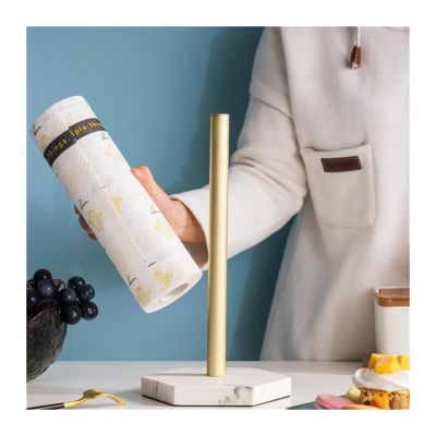 CFGH6FDF Kitchen Paper Roll Holder Kitchen Paper Towel Holder, Marble Roll Paper Holder, Kitchen Vertical Plastic Wrap Napkin Holder Kitchen Roll Holder