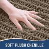 Arotive Luxury Bathroom Rugs 40x32, Extra Soft Thick Absorbent Shaggy Chenille Bath Rugs, Non-Slip Machine Wash Dry, Bath Mats for Bathroom Floor, Tub and Shower, Home Decor Accessories, Camel view 3