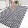 Arotive Luxury Bathroom Rugs 59x35, Extra Soft Thick Absorbent Shaggy Chenille Bath Rugs, Non-Slip Machine Wash Dry, Bath Mats for Bathroom Floor, Tub and Shower, Home Decor Accessories, Grey view 1