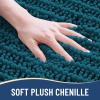 Arotive Luxury Chenille Bathroom Rug Mat, Extra Soft Thick Absorbent Shaggy Bath Rugs, Non-Slip Machine Wash Dry, Plush Bath Mats for Bathroom, Shower and Tub, 40x32, Peacock Blue view 3