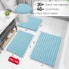 Arotive Luxury Bathroom Rugs 40x32, Extra Soft Thick Absorbent Shaggy Chenille Bath Rugs, Non-Slip Machine Wash Dry, Bath Mats for Bathroom Floor, Tub and Shower, Home Decor Accessories, Blue view 2