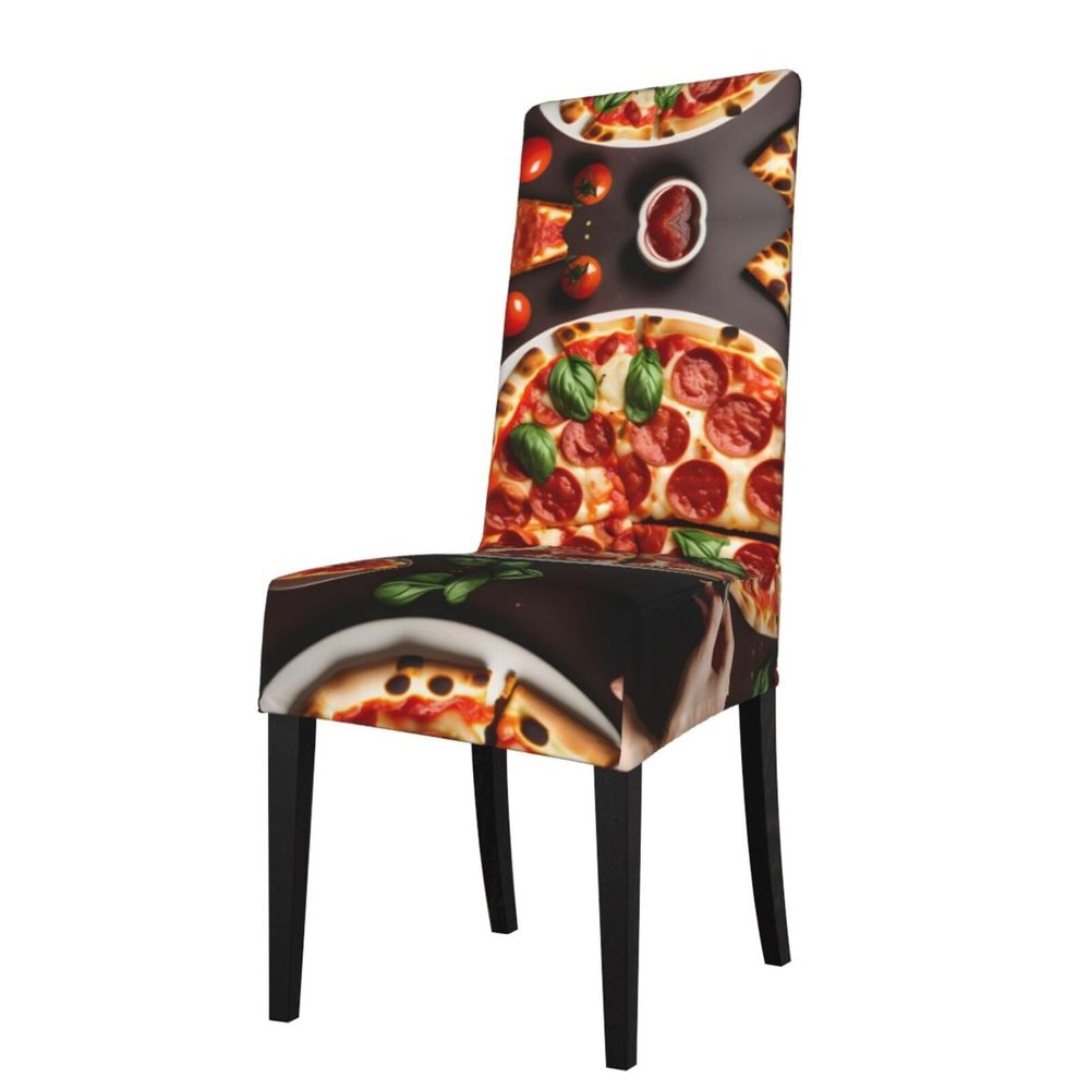 DRTGEDS Pizza Food Decor Protection Cover Dining Chairs for Homes, Offices, Restaurants Hotels Party
