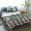 Thanksgiving Green Pumpkin Throw Blankets Gifts, Soft Flannel Fleece Microfiber Blankets, Plaid Buffalo Checkered Eucalyptus Leaves Warm Bed Blanket Throws for Chair Sofa Couch Bedroom Camper 40x50 in view 2