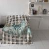 Thanksgiving Green Pumpkin Throw Blankets Gifts, Soft Flannel Fleece Microfiber Blankets, Plaid Buffalo Checkered Eucalyptus Leaves Warm Bed Blanket Throws for Chair Sofa Couch Bedroom Camper 40x50 in view 4