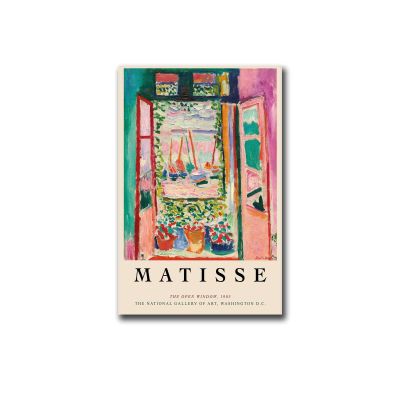 YX Tide Printed Canvas Painting Wall Art Matisse The Open Window art print Modern Home and Bedroom Decoration 20x30inch Without Frame