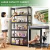 Display Cabinet with Acrylic Cabinet Door Toys Display Case Modern Minimalist Flip Door Display Case Figures Curio Cabinet Bamboo Storage Cabinet,90140cm/35.455in view 4