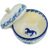Polmedia Polish Pottery Apple Shaped Jar - Horse Gallop Pattern Handmade in Boleslawiec Poland by Ceramika Artystyczna + Certificate of Authenticity view 3