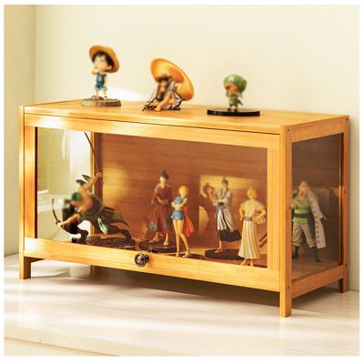Display Case Cabinet Stand, Reversible Doors, Display Shelves for Collectibles, Gemstone, Figures, Minifigures Anime Figure and Mini Toys Display Cabinet,7040cm/27.515.7in