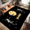 Fouiunler Musical Skull Area Rug 5x8ft Gothic Musical Note Skeleton Rug Black Bat Entryway Rugs Indoor Non Slip Cute Rugs for Bedroom Kitchen Office Rug Halloween Thanksgiving Day Low Pile Rug view 1