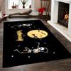 Fouiunler Musical Skull Area Rug 5x8ft Gothic Musical Note Skeleton Rug Black Bat Entryway Rugs Indoor Non Slip Cute Rugs for Bedroom Kitchen Office Rug Halloween Thanksgiving Day Low Pile Rug view 2