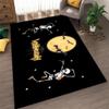 Fouiunler Musical Skull Area Rug 5x8ft Gothic Musical Note Skeleton Rug Black Bat Entryway Rugs Indoor Non Slip Cute Rugs for Bedroom Kitchen Office Rug Halloween Thanksgiving Day Low Pile Rug view 3