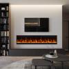 40 inch Electric Fireplace, 4.3" Ultra-Thin Electric Fireplace Inserts, Ultra-Narrow Frame, Wall Mounted and Recessed Fireplace, Log & Crystal, Touch Screen & Remote Control, 1500W view 2
