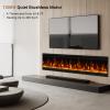 40 inch Electric Fireplace, 4.3" Ultra-Thin Electric Fireplace Inserts, Ultra-Narrow Frame, Wall Mounted and Recessed Fireplace, Log & Crystal, Touch Screen & Remote Control, 1500W view 3