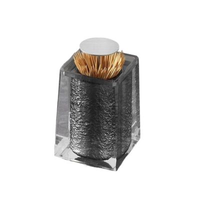 SENBAILU Toothpick Holder Desktop Toothpick Jar Home Creative Push-Type Automatic Pop-up Toothpick Box Cotton Swab Storage Box Toothpick Holder Dispenser(A)