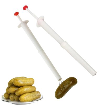 Pickle Fork 2Pcs 7.87 Inch Pickle Grabber Stainless Steel 4-Claw Flexible Pincher Kitchen Food Grabber Tool for Olives, Beets, Peppers, Manual Graters Slicers