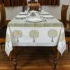 72x72 Inches Square Hand Block Printed Cotton Tablecloth, White Yellow Floral Table Cloths Washable, Indian Table Linen for Valentine Thanksgiving Gifts Home Decor Dinning Outdoor view 4