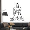 Abstract Line Woman Wall Art, Female Body Wall Art, Metal Minimalist Wall Art Women, Metal Minimalist Wall Art, Line Art Wall Decor, Metal Line Art Wall Decor, Sexy Wall Art for Bedroom Adult (Black, 31x39in|79x100cm) view 3