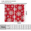 Nanacur White Snowflakes Blackout Window Curtains, Winter Red Christmas Theme Drapes for Living Room Bedroom, 31.5(W)*63(L) 2 Panels - Happy Christmas view 2