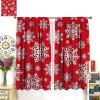 Nanacur White Snowflakes Blackout Window Curtains, Winter Red Christmas Theme Drapes for Living Room Bedroom, 31.5(W)*63(L) 2 Panels - Happy Christmas view 3