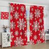 Nanacur White Snowflakes Blackout Window Curtains, Winter Red Christmas Theme Drapes for Living Room Bedroom, 31.5(W)*63(L) 2 Panels - Happy Christmas view 4