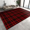 Modern Red and Black Checkered Rug, Holiday Decoration Area Rug, Anti-Slip Non-Shedding Hardwearing Washable Low Pile Runner Mat for Living Room Bedroom Entryway Office Apartment Office 6x8ft view 1