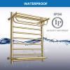 Electric Heated Towel Holder, Stainless Steel Towel Holders, Heated Drying Rack Heating Time: 5 Min, Wall Towel Warmer For Bathroom (With Top Shelf),white view 3
