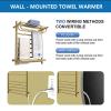 Electric Heated Towel Holder, Stainless Steel Towel Holders, Heated Drying Rack Heating Time: 5 Min, Wall Towel Warmer For Bathroom (With Top Shelf),white view 4