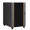 YHWKGZ Audio Rack, Media Stand Cabinet with Cable Management, Height Adjustable Shelves, Solid Wood Media Storage Cabinet with Silent Wheels, Breathable Mesh Design(Gray,22.8x33.4) view 1