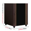 YHWKGZ Audio Rack, Media Stand Cabinet with Cable Management, Height Adjustable Shelves, Solid Wood Media Storage Cabinet with Silent Wheels, Breathable Mesh Design(Gray,22.8x33.4) view 2
