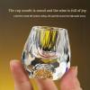 Hwocw 3D Glacier Whiskey Glass Cup Crystal Gold Foil Shot Glasses, Shot Glasses Set with 24k Gold Flakes, Luxury Tiny Shot Cups Thick Base (2*Wine jug+8*Wine glass(300ml)), general view 4