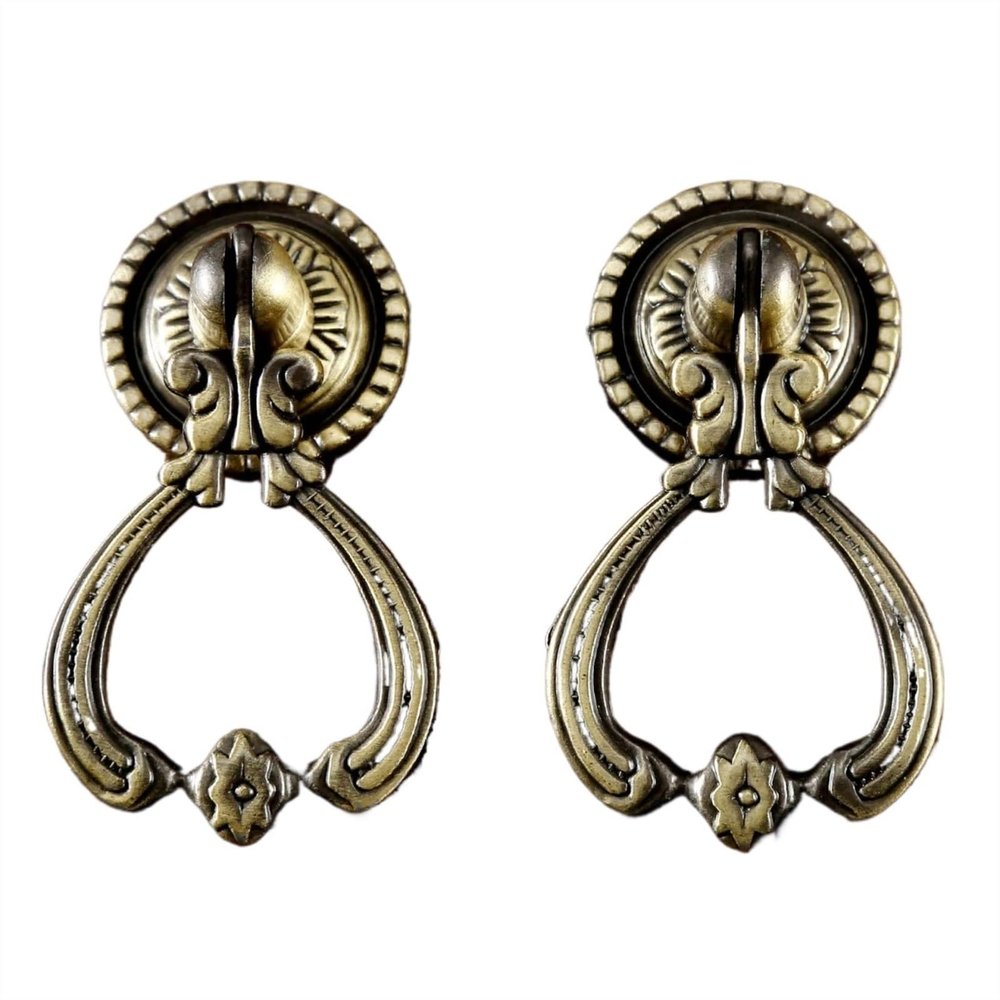 MKGOXAKC 2Pcs Brass Furniture Handles Cabinet Knobs and Handles Door Closet Cabinet Drawer Pull Handle for Kitchen