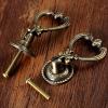 MKGOXAKC 2Pcs Brass Furniture Handles Cabinet Knobs and Handles Door Closet Cabinet Drawer Pull Handle for Kitchen view 4