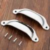 MKGOXAKC 20Pcs Cupboard Brass Shell Pull Handles Kitchen Drawer Cabinet Door Handle Furniture Knobs +Screws 98 * 35mm(Silver 20pc) view 2