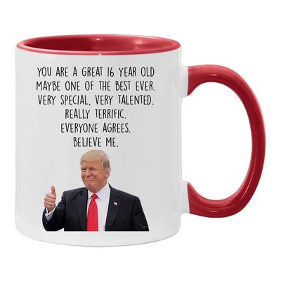 16th birthday accent mug, 16th birthday two tone mug, 16 year old birthday gifts, happy 16th birthday, 16th birthday party, 16th birthday gag, 16th birthday gift
