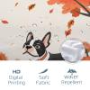 GDHBLING Fall Cute Boston Terrier Shower Curtain Set 72 Inch with Hooks, Autumn Forest Dog Bathroom Decor, Puppy Maple Printed Pattern Bath Accessories view 4