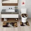 TPHIHPT 4PCS Fall Cute Border Collie Shower Curtain 72" x 72" with Hooks, Bathroom Accessory Sets with Bath Mat, U Shape and Toilet Lid Cover Mat, Autumn Fun Dog Pet Home Bath Fabric Decor view 4