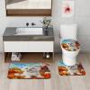 TPHIHPT 4PCS Fall Cartoon Maltese Shower Curtain Sets with Non-Slip Rug, U Shape and Toilet Lid Cover Mat, Autumn Farm Cabin Dog Home Bathroom Accessory Sets Decor, 72 x 72 Inch view 4