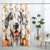 GDHBLING Fall Plaid Great Dane Shower Curtain Set 62" W x 72" L with Hooks, Autumn Pumpkin Pet Bathroom Decor, Dog Maple Printed Pattern Bath Accessories view 2