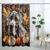 TPHIHPT Fall Harvest Great Dane Shower Curtain Set 62''x72'' with Hooks, Autumn Pumpkin Pet Bathroom Decor, Dog Maple Bath Accessories Polyester Fabric view 2