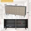 LABROSKIA Oak and Black Buffet Cabinet: 63" Modern Credenza Sideboard Buffet Cabinet with Storage, Fluted Console Cabinets with 4 Doors, Large Accent Cabinets for Living Room (Black & Oak) view 2