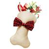 Large Dog Christmas Stocking, 17.1 x 10 Inches Christmas Stocking for Dogs Cats Pets, Dog Bone Shaped Jute Burlap Pet Stocking with Red Black Plaid Bow Tie, Xmas Tree Hanging Ornament Party Supplies view 1