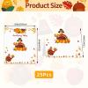 25 PCS Thanksgiving Table Place Cards, 3.5 x 2 Inch Turkey Themed Tent Place Cards for Table Setting, Festive Thanksgiving Day Name Cards, Autumn Fall Harvest Design for Holiday Dinner Party Supplies view 2