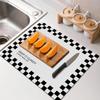 Supercap - Black Large Dish Drying Mat for Kitchen Counter, 32" x 20" Hide Stain Anti Absorbent for Kitchen Counter, Coffee mat with Non-Slip Rubber Backed ((50x80cm lattice black)) view 1